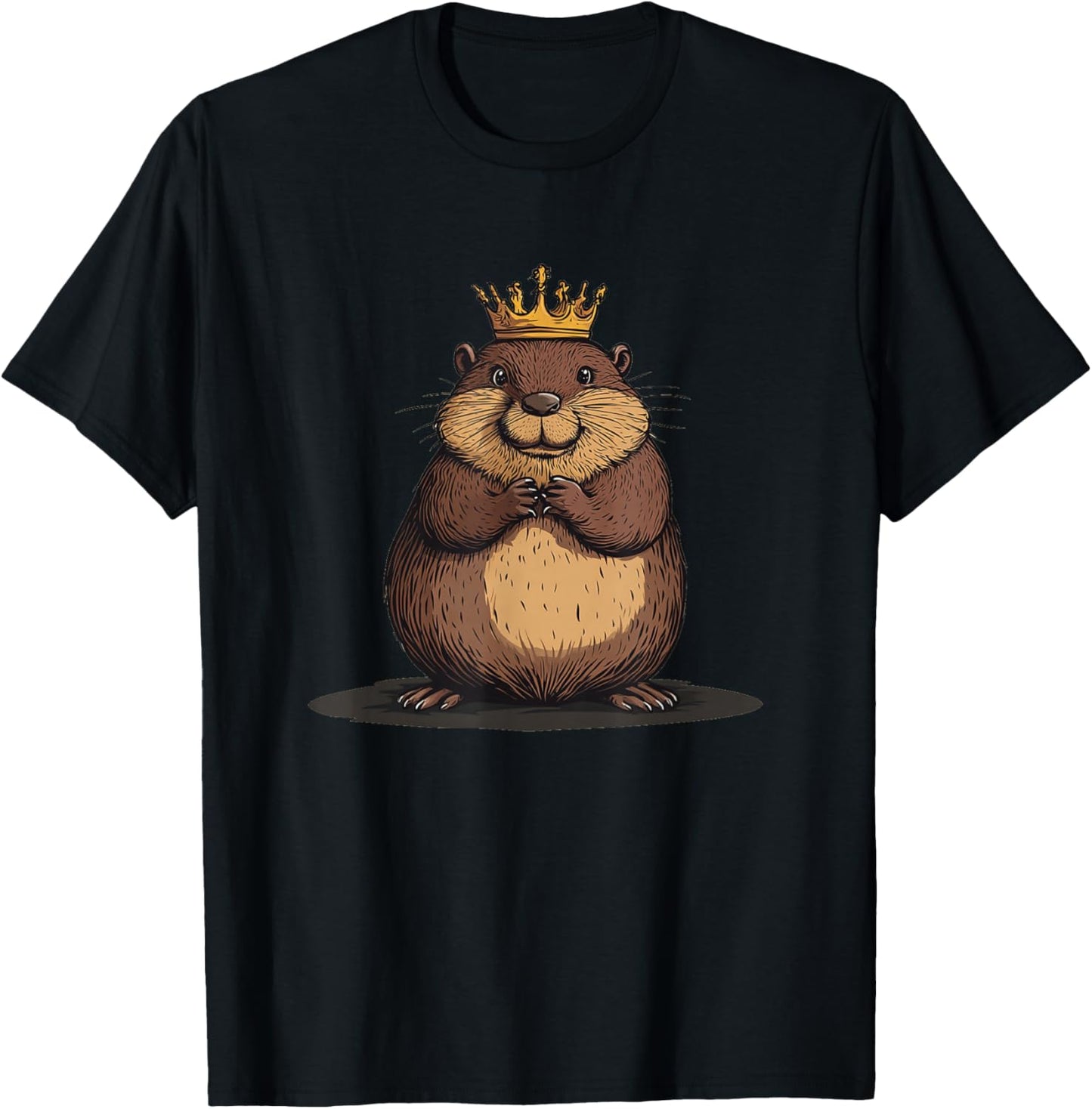 Funny Beaver with Crown wears it proud for King Fans T-Shirt - T-Shirt | Black