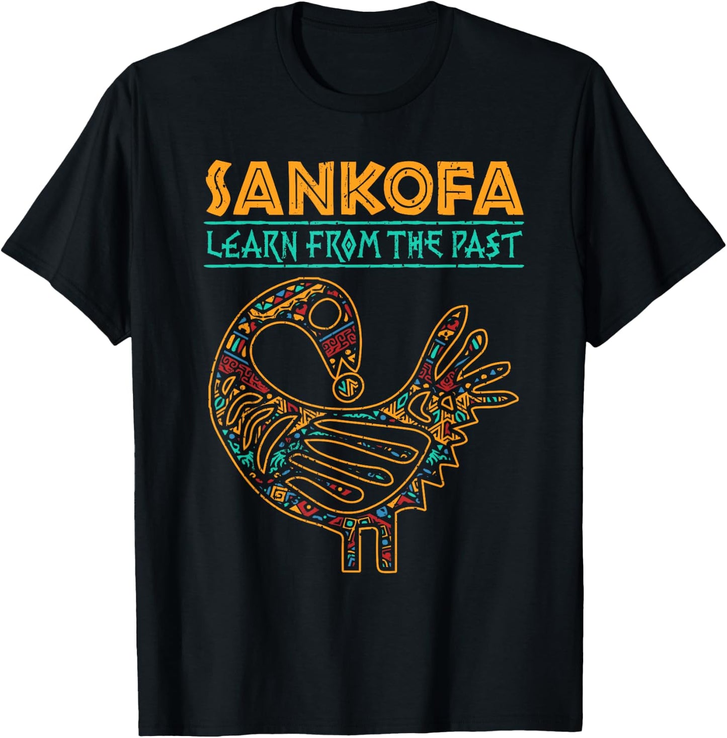 Black History Sankofa African Bird Juneteenth T-Shirt - T-Shirt | Black