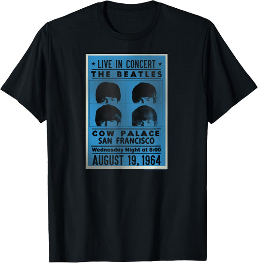The Beatles Cow Palace SF 1964 T-Shirt - T-Shirt | Black
