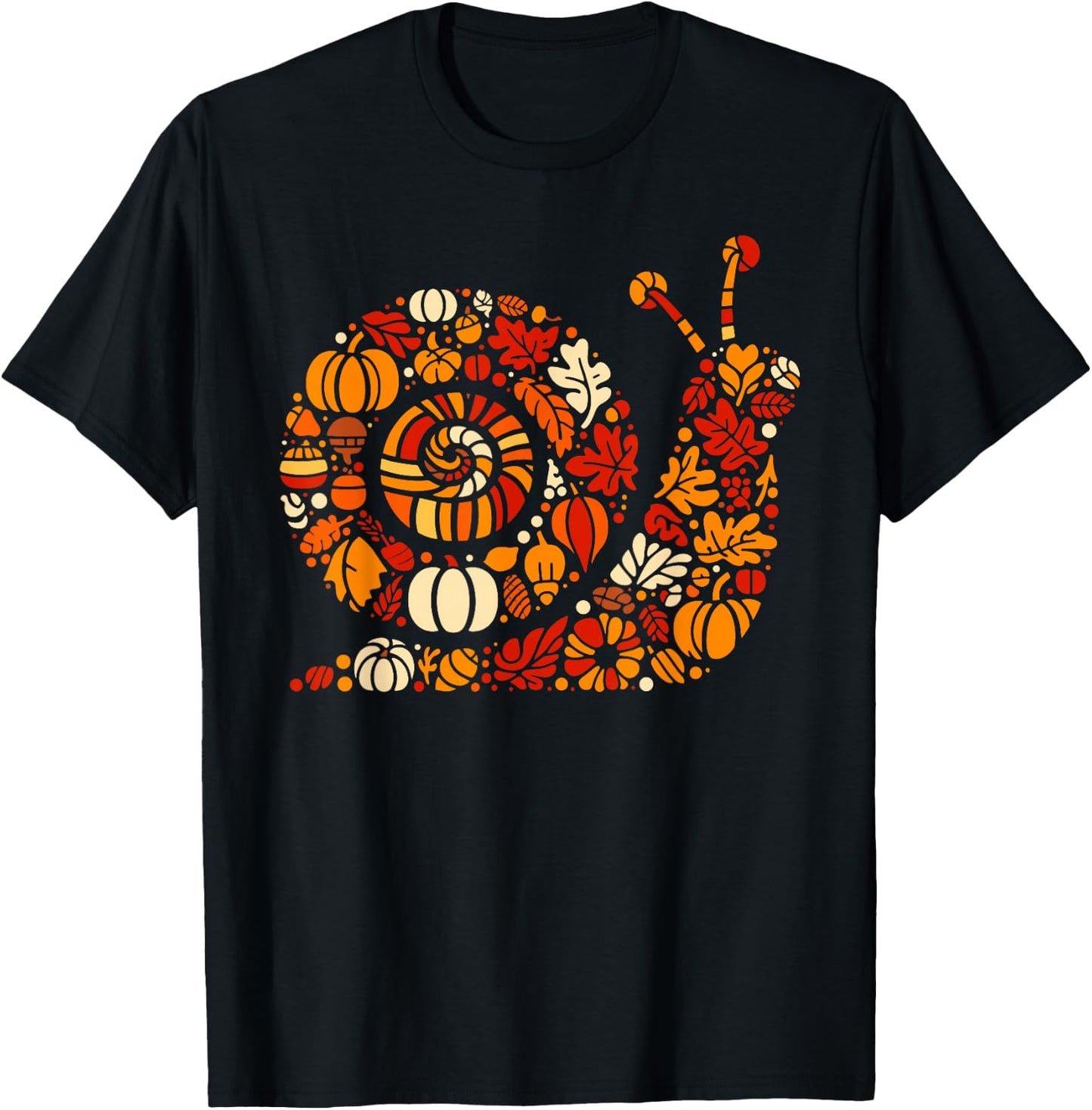 Autumn Pumpkin Fall Snail Thanksgiving Kids T-Shirt - T-Shirt | Black