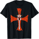 Deus Vult Crusade Sign Cross Crucifix Medieval Templar Sword T-Shirt - T-Shirt | Black