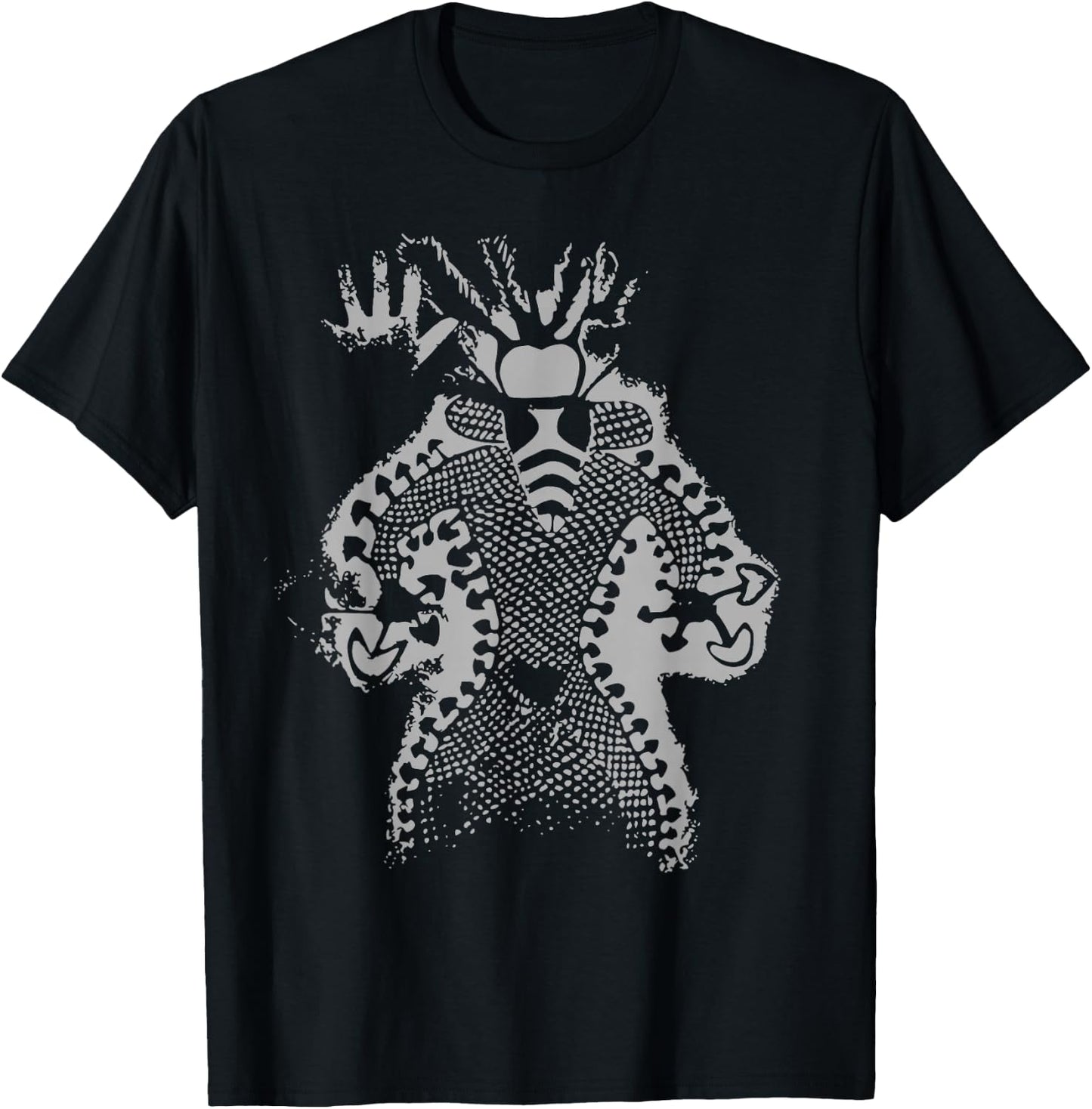 Mushroom Shaman Man 11000 Year Old Tassili Cave Art T-Shirt - T-Shirt | Black
