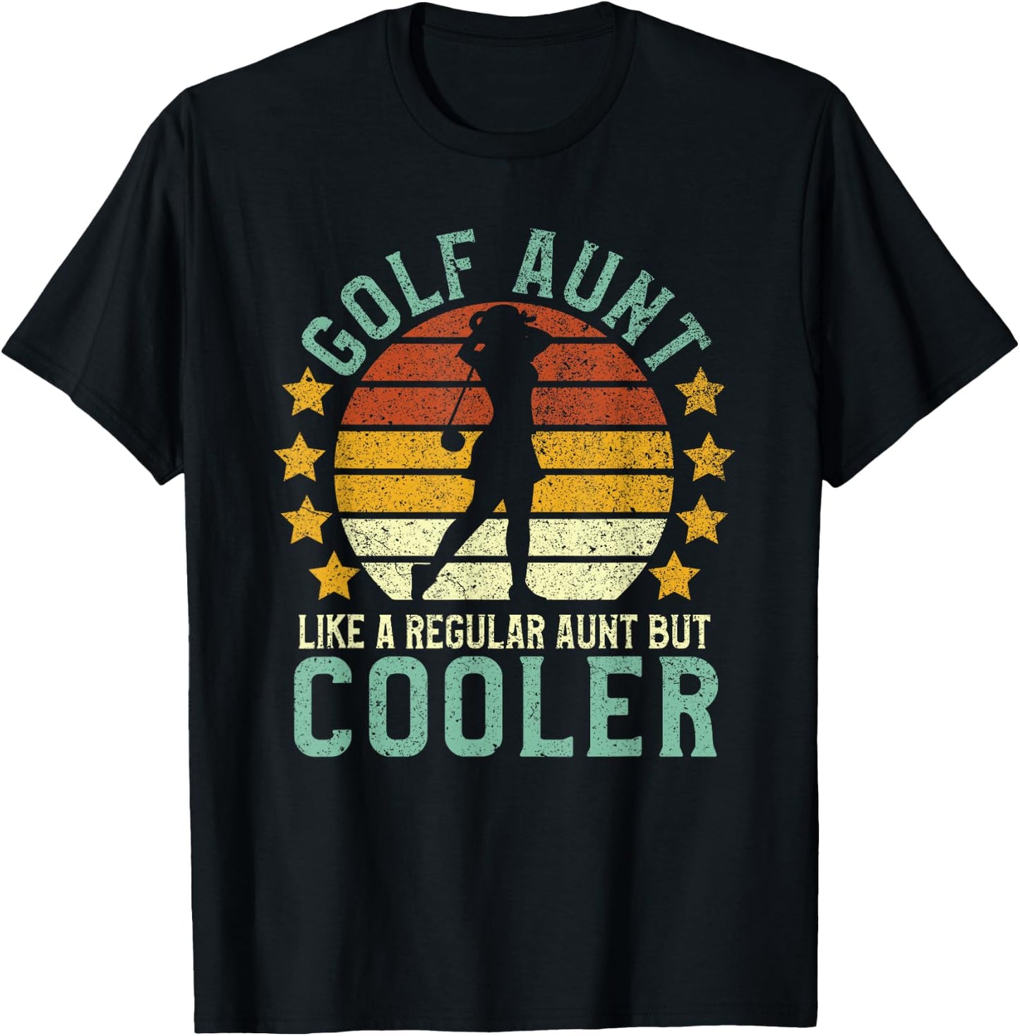 Golf Aunt | Funny Female Golfer Gift Golfing Lover T-Shirt - T-Shirt | Black