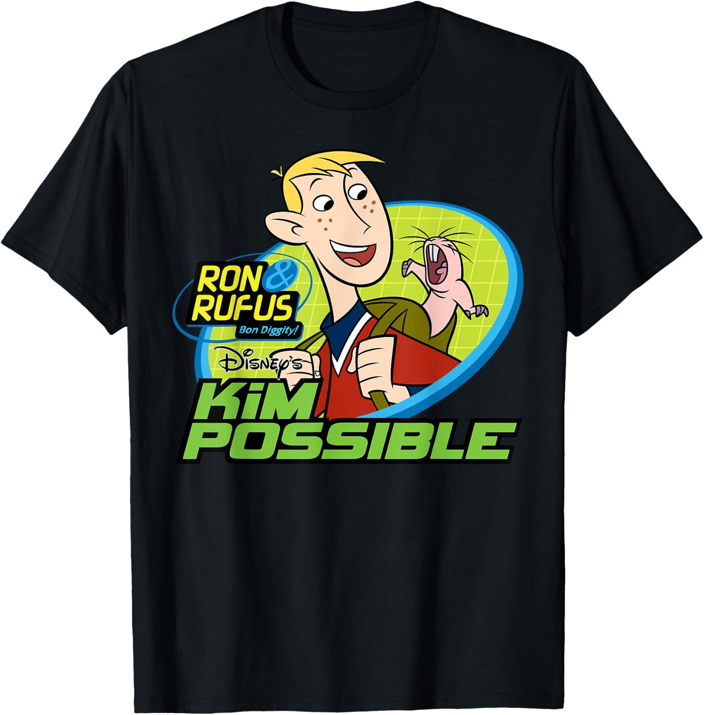 Kim Possible - Ron and Rufus Bon Diggity T-Shirt - T-Shirt | Black