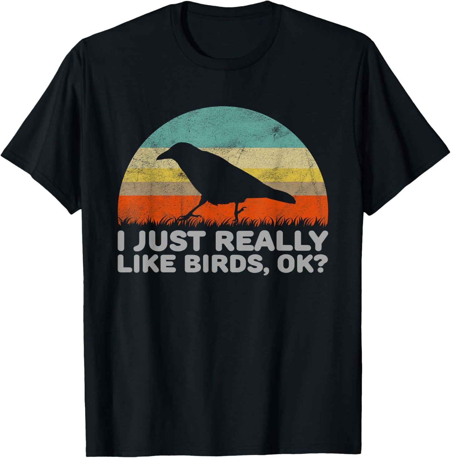Funny I Just Really Like Birds OK T-Shirt - T-Shirt | Black