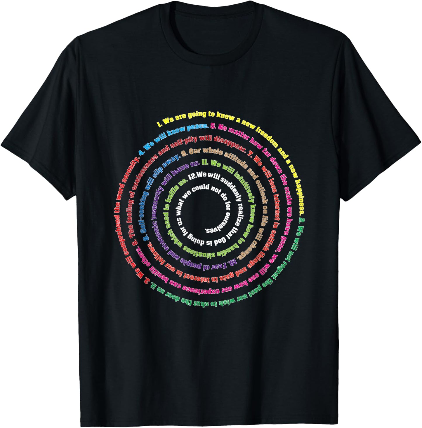 AA 12 Step Recovery T Shirt Definition Of Insanity T-Shirt - T-Shirt | Black