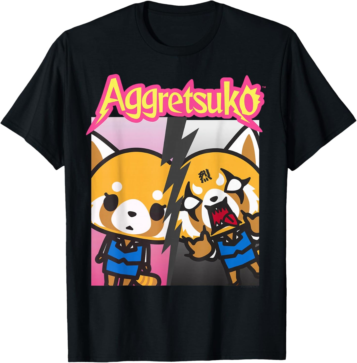 Aggretsuko Split Personality Shirt T-Shirt - T-Shirt | Black