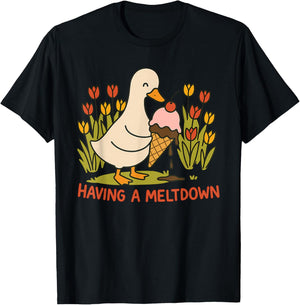 Having A Meltdown Funny Goose Design T-Shirt - T-Shirt | Black
