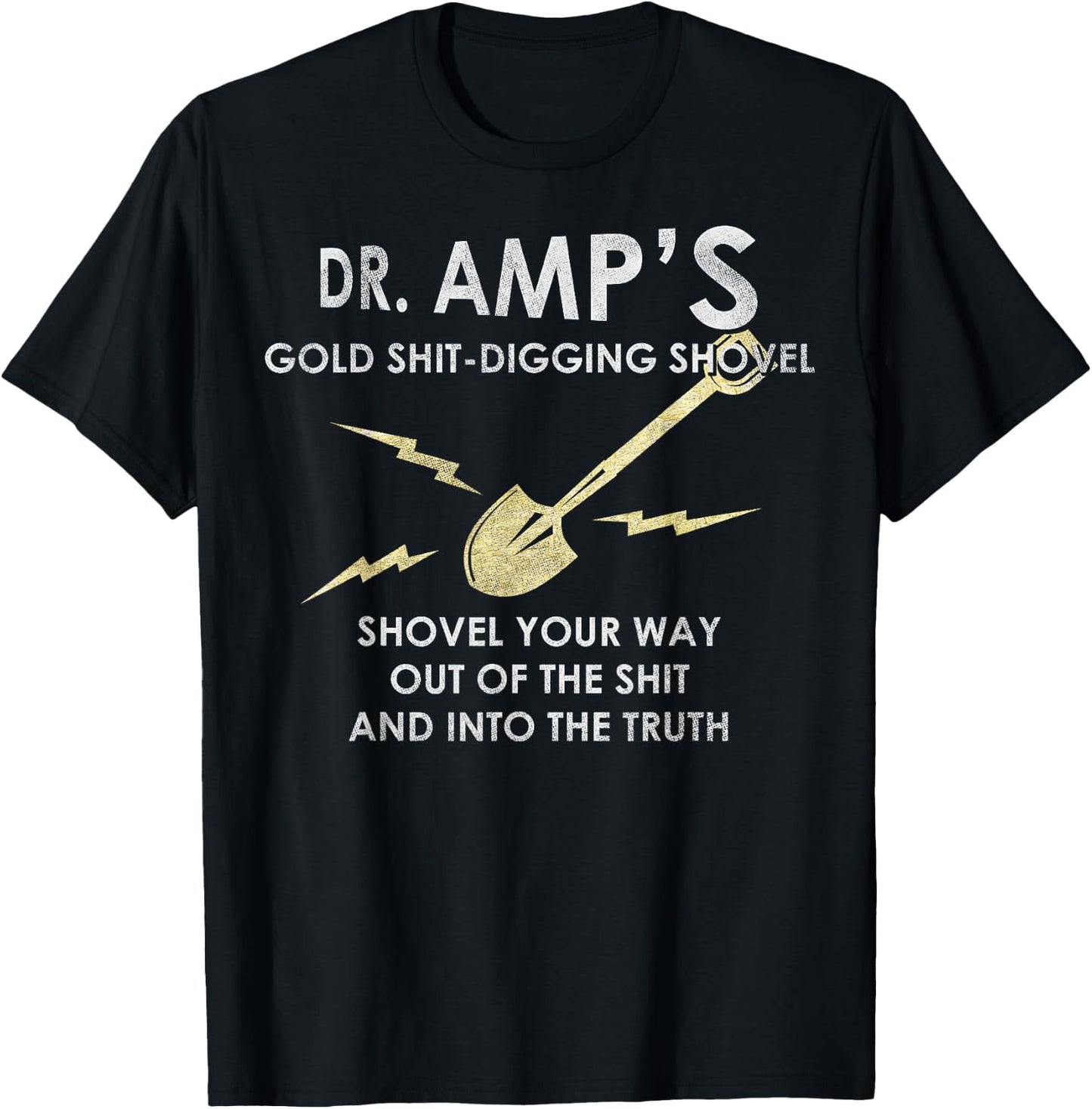 Twin Peaks Dr. Amps Gold Shovel Ad Logo Graphic T-Shirt - T-Shirt | Black