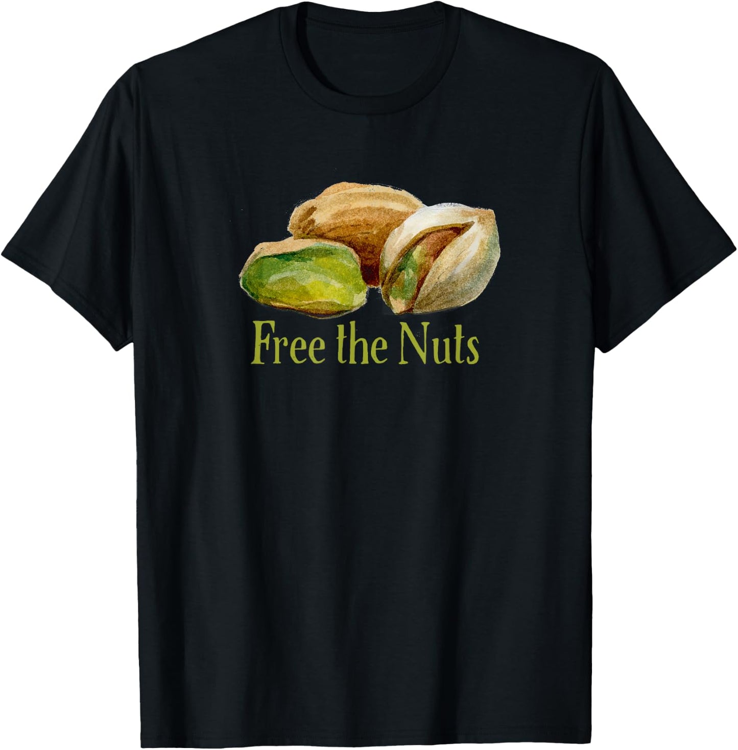 Free the Nuts Funny Pistachio Lovers T-Shirt - T-Shirt | Black