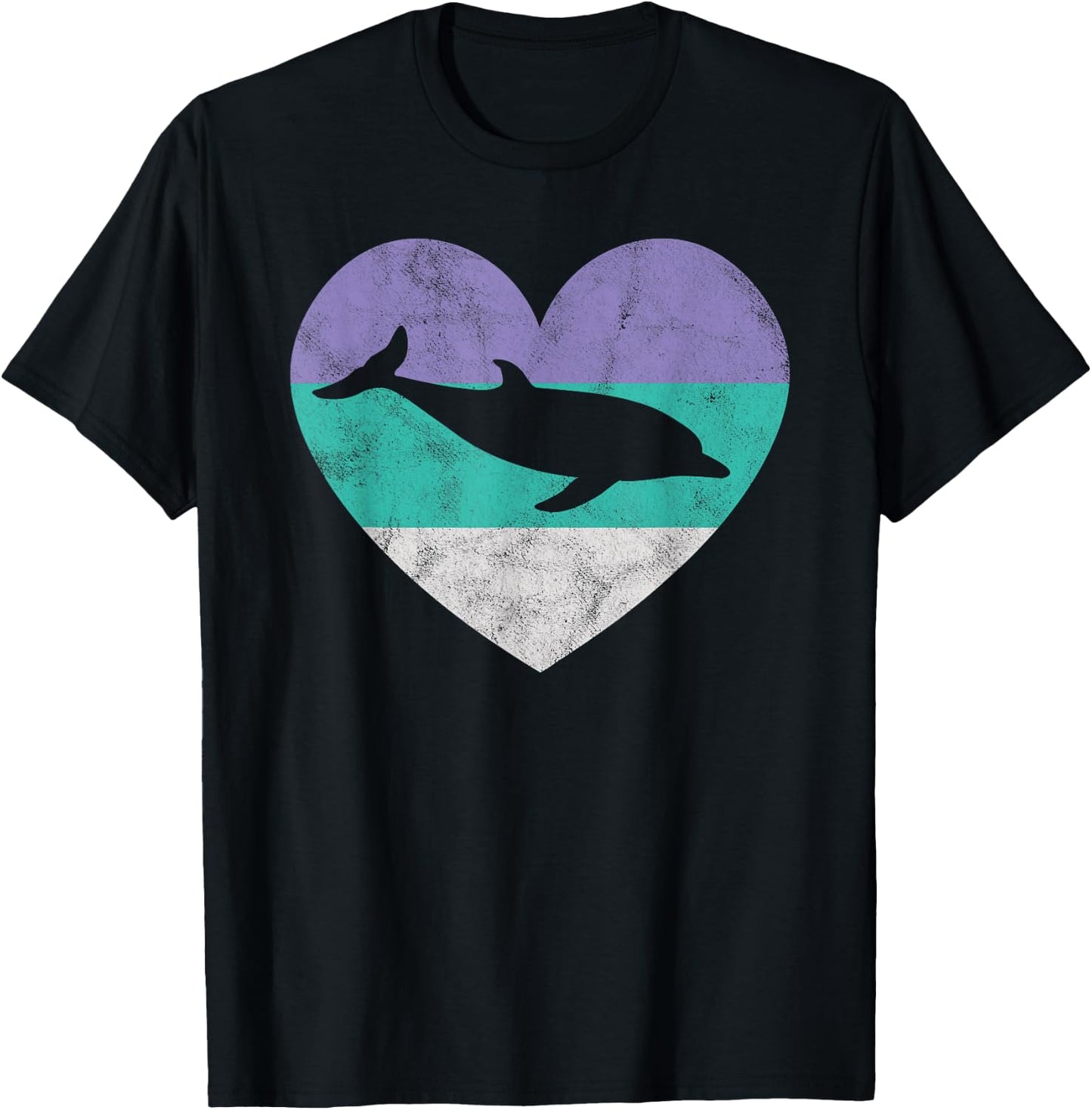 Dolphin Gift Shirt & Girls Retro Cute T-Shirt - T-Shirt | Black