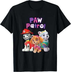 PAW Patrol (Marshall, Skye, Everest) Group T-Shirt - T-Shirt | Black
