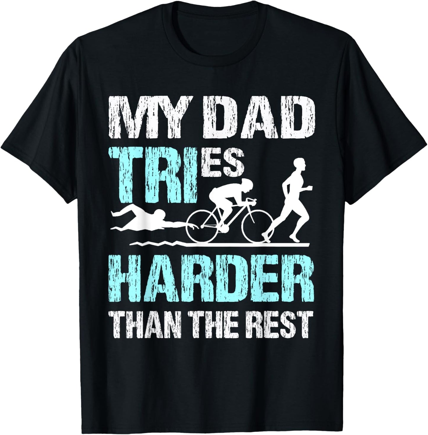 Triathlon dad - triathlon shirt T-Shirt - T-Shirt | Black