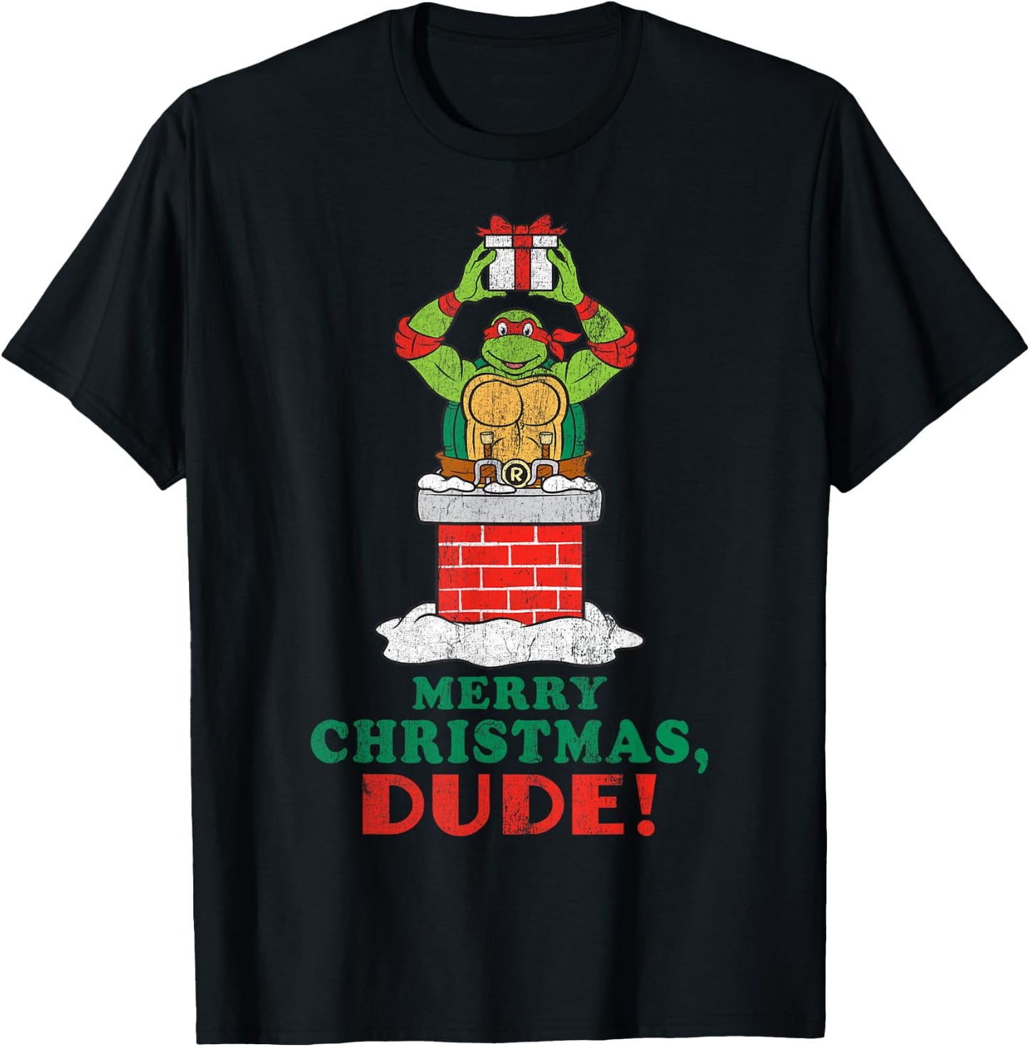 Teenage Mutant Ninja Turtles Merry Christmas Dude -Shirt T-Shirt - T-Shirt | Black