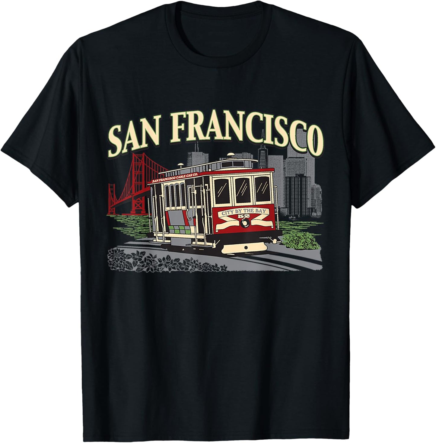 San Francisco Golden Gate California Republic T-Shirt - T-Shirt | Black