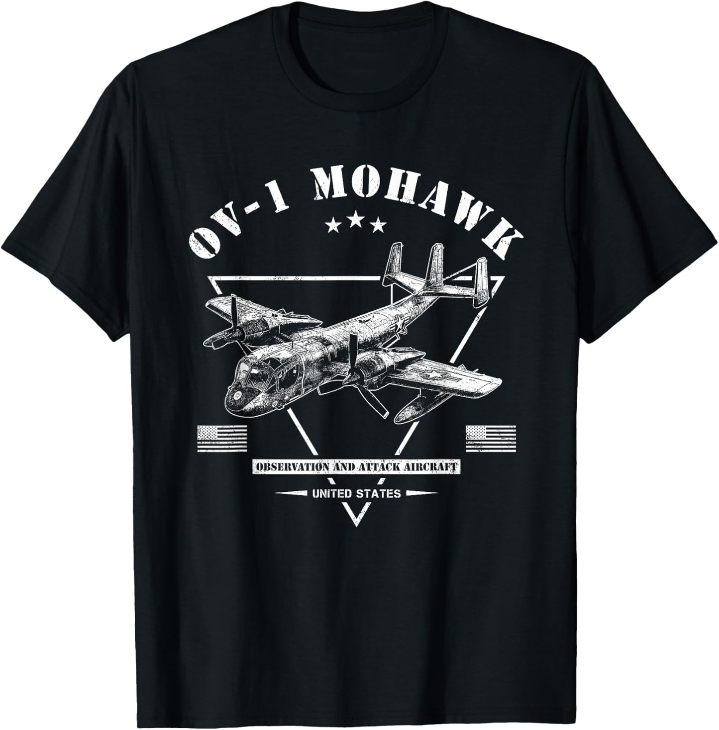 OV-1 Mohawk Aircraft T-Shirt - T-Shirt | Black