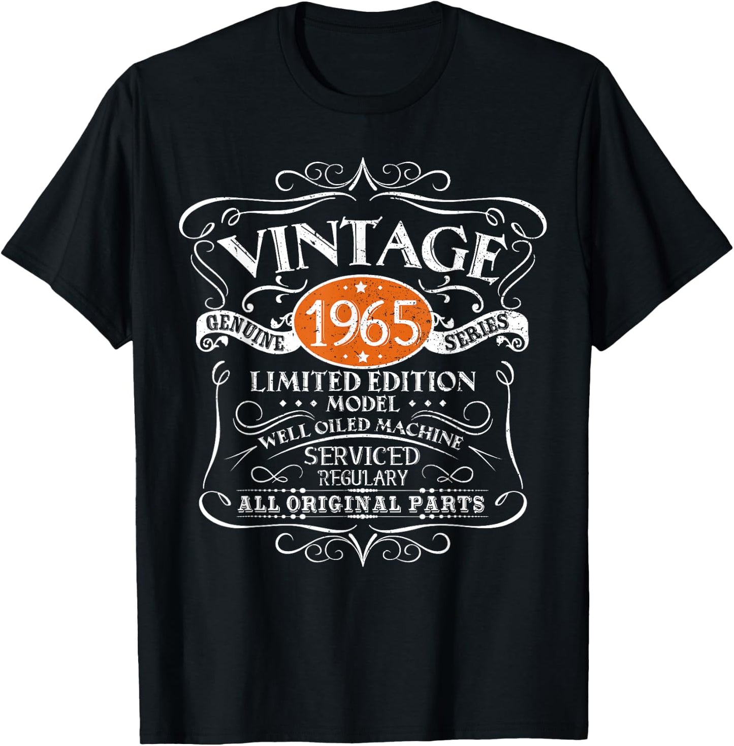 Vintage 1965 59th Birthday All Original Parts Design T-Shirt - T-Shirt | Black