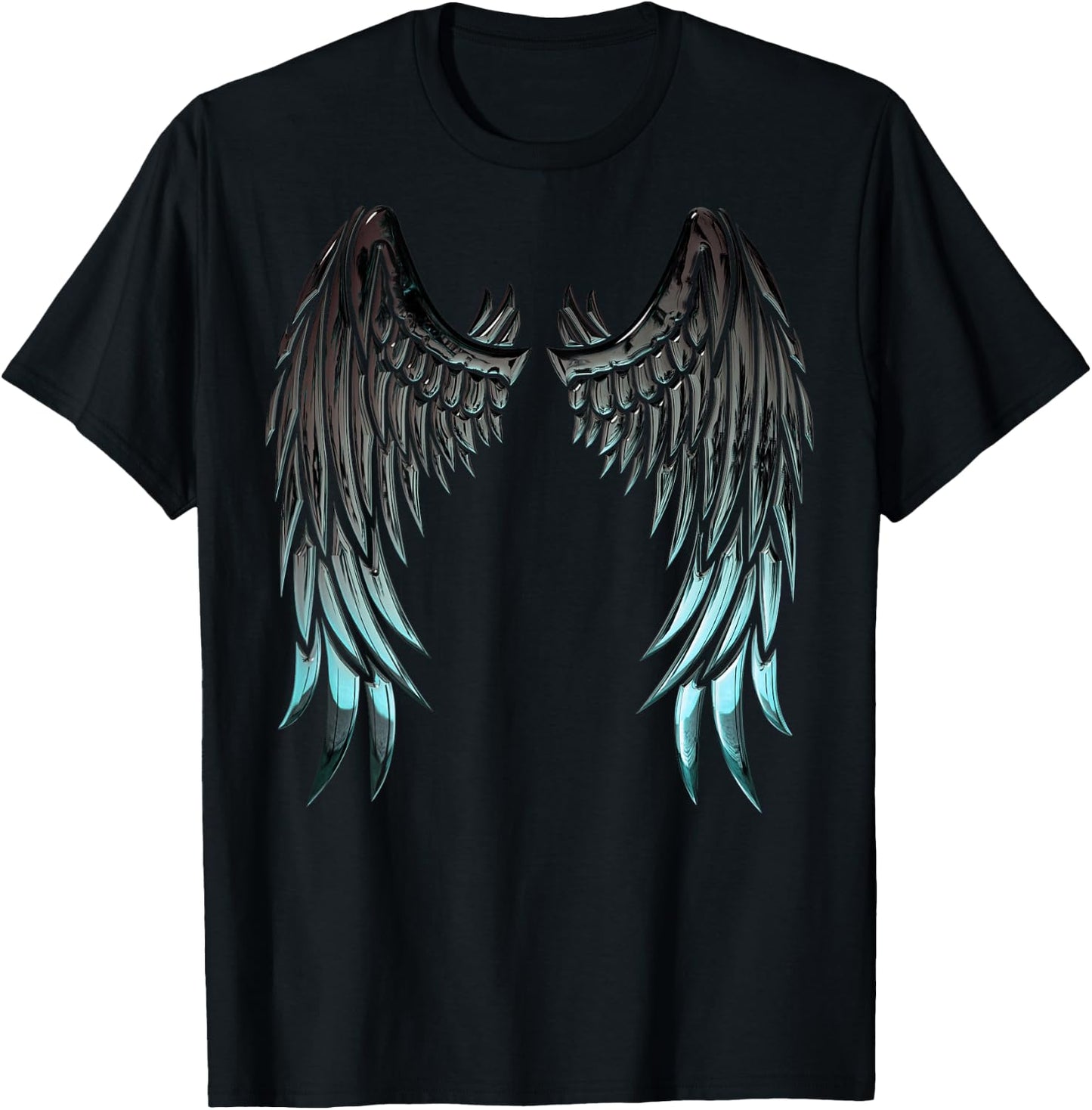 Angel Wings Back Print T-Shirt - T-Shirt | Black