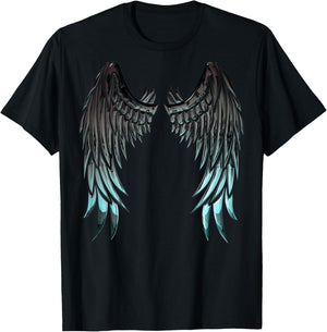 Angel Wings Back Print T-Shirt - T-Shirt | Black