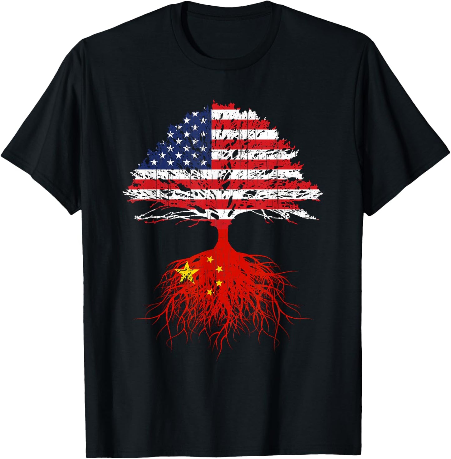 Chinese Roots American China Flag Immigrant Citizenship Gift T-Shirt - T-Shirt | Black