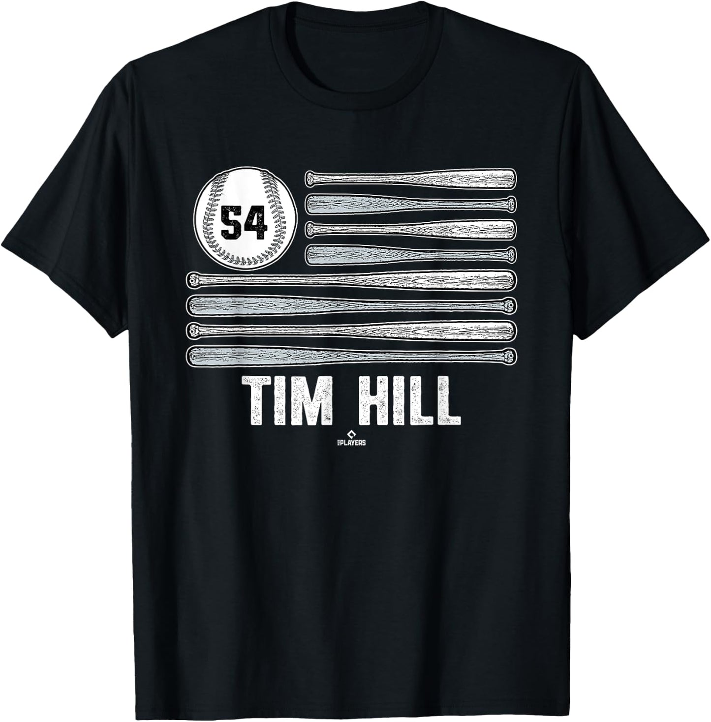 Baseball American Flag Tim Hill New York Baseball MLBPA T-Shirt - T-Shirt | Black