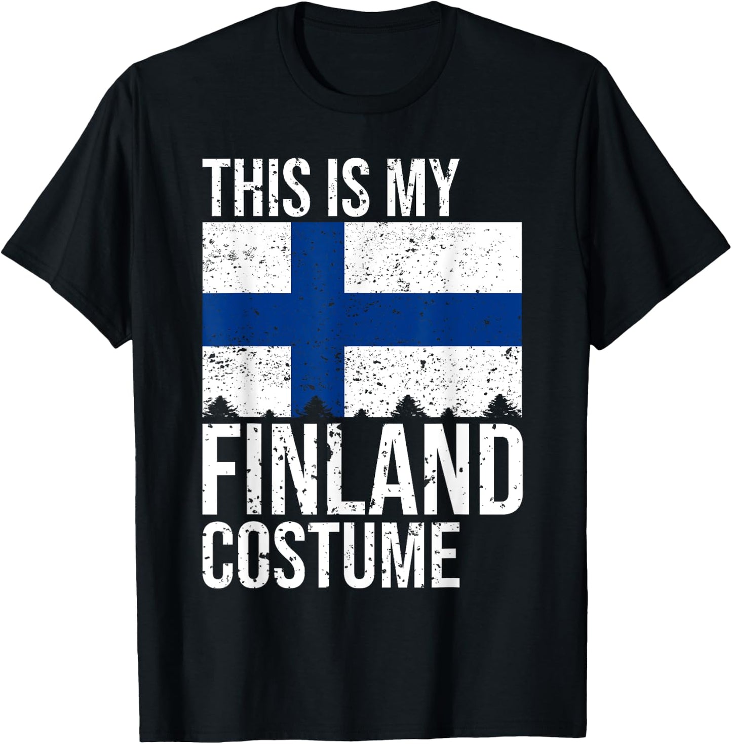 Vintage This is my Finland Flag Costume design For Halloween T-Shirt - T-Shirt | Black