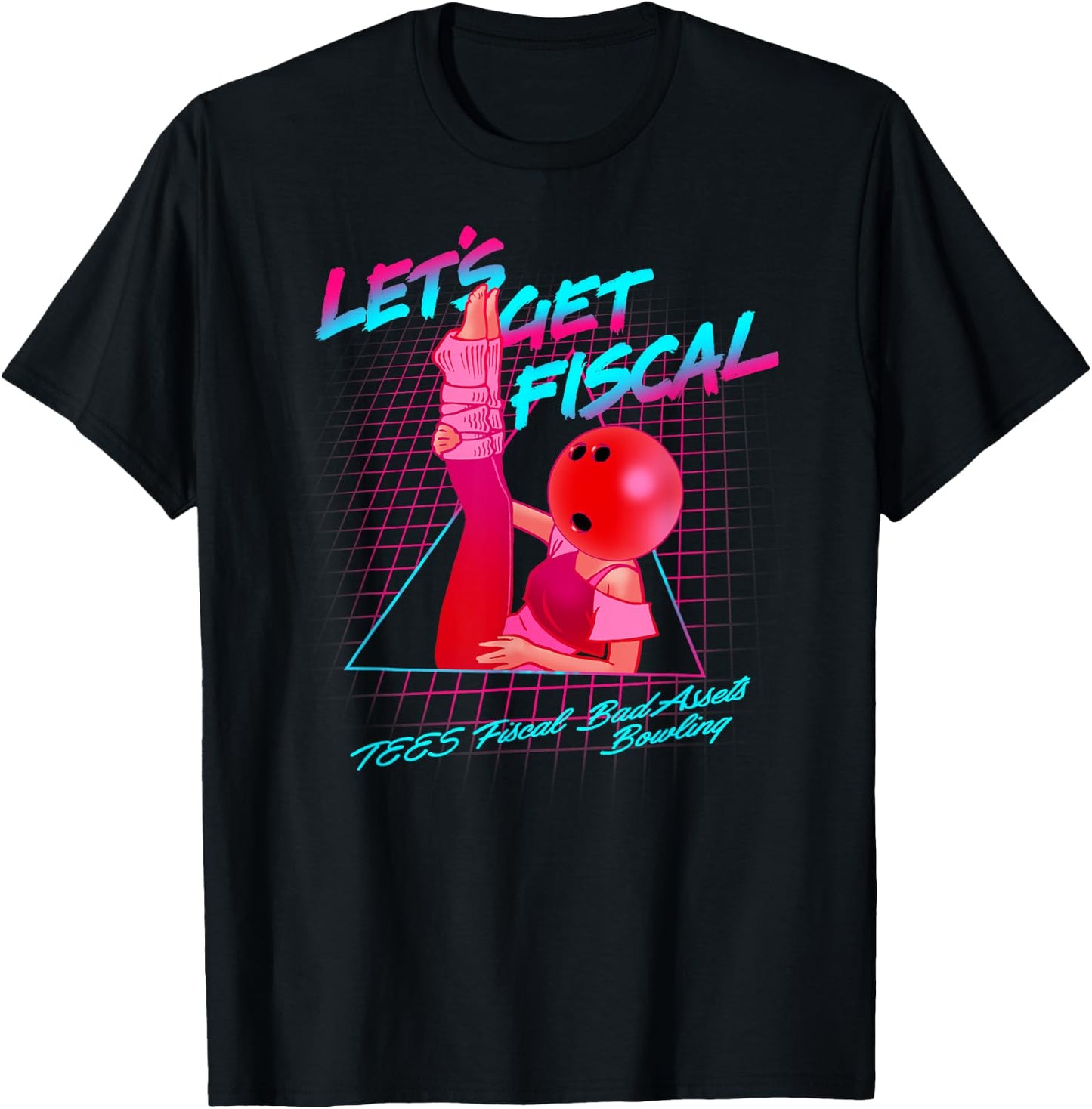 Let's Get Fiscal 1980's style Bowling T-Shirt - T-Shirt | Black