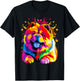 Watercolor Colorful Dogs Chow Chow T-Shirt - T-Shirt | Black