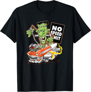 1956 Funny Cartoon Hot Rod Monster Vintage Car T-Shirt - T-Shirt | Black