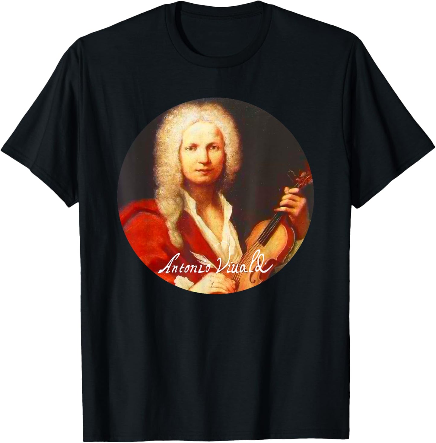 Antonio Lucio Vivaldi Composer Portrait T-Shirt - T-Shirt | Black