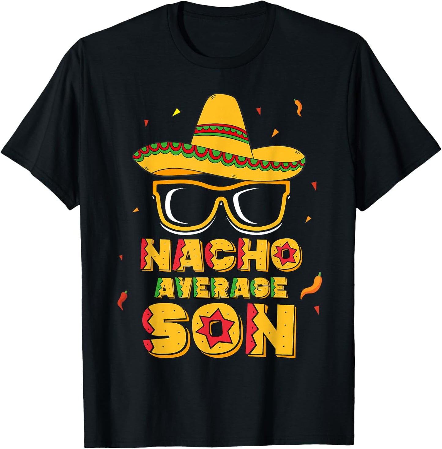 Nacho Average Son Cinco De Mayo Shirt Gift Boys Kids T-Shirt - T-Shirt | Black