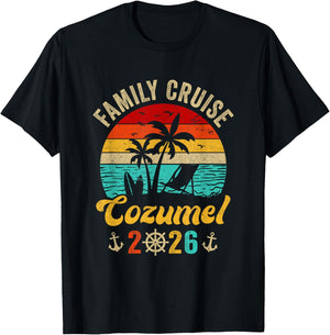 Family Cruise Cozumel 2026 Summer Matching Vacation T-Shirt - T-Shirt | Black