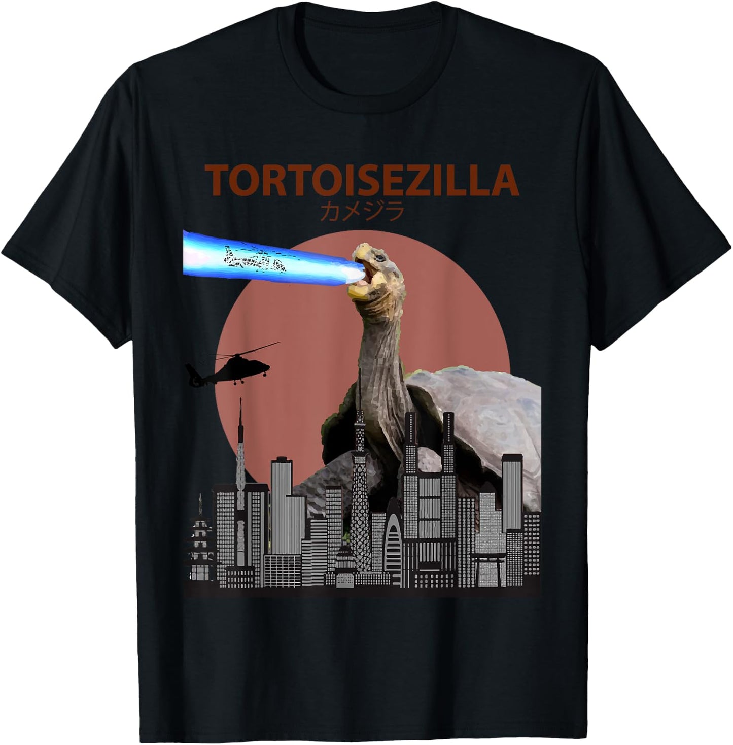 Tortoisezilla | Funny Tortoise for Turtle Lovers T-Shirt - T-Shirt | Black