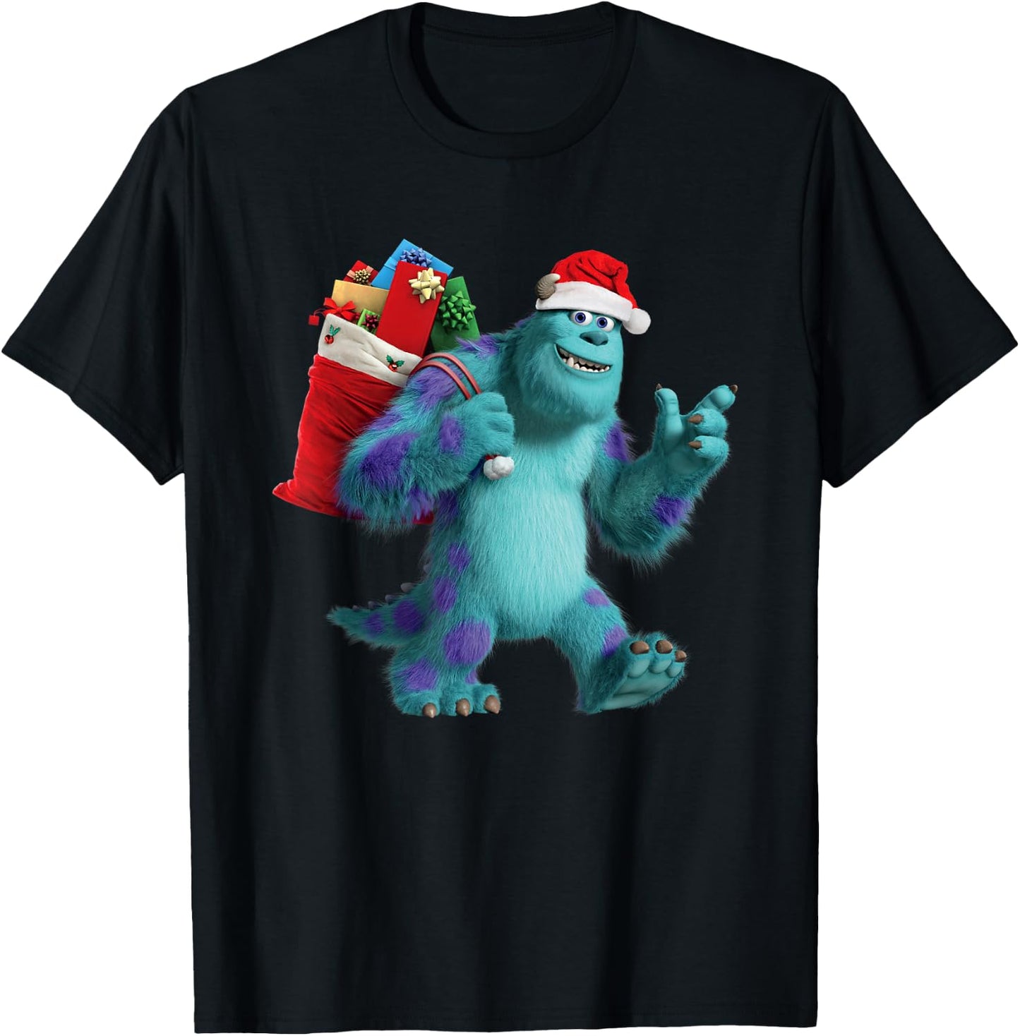 Disney PIXAR Monsters University Santa Sulley Holiday T-Shirt - T-Shirt | Black