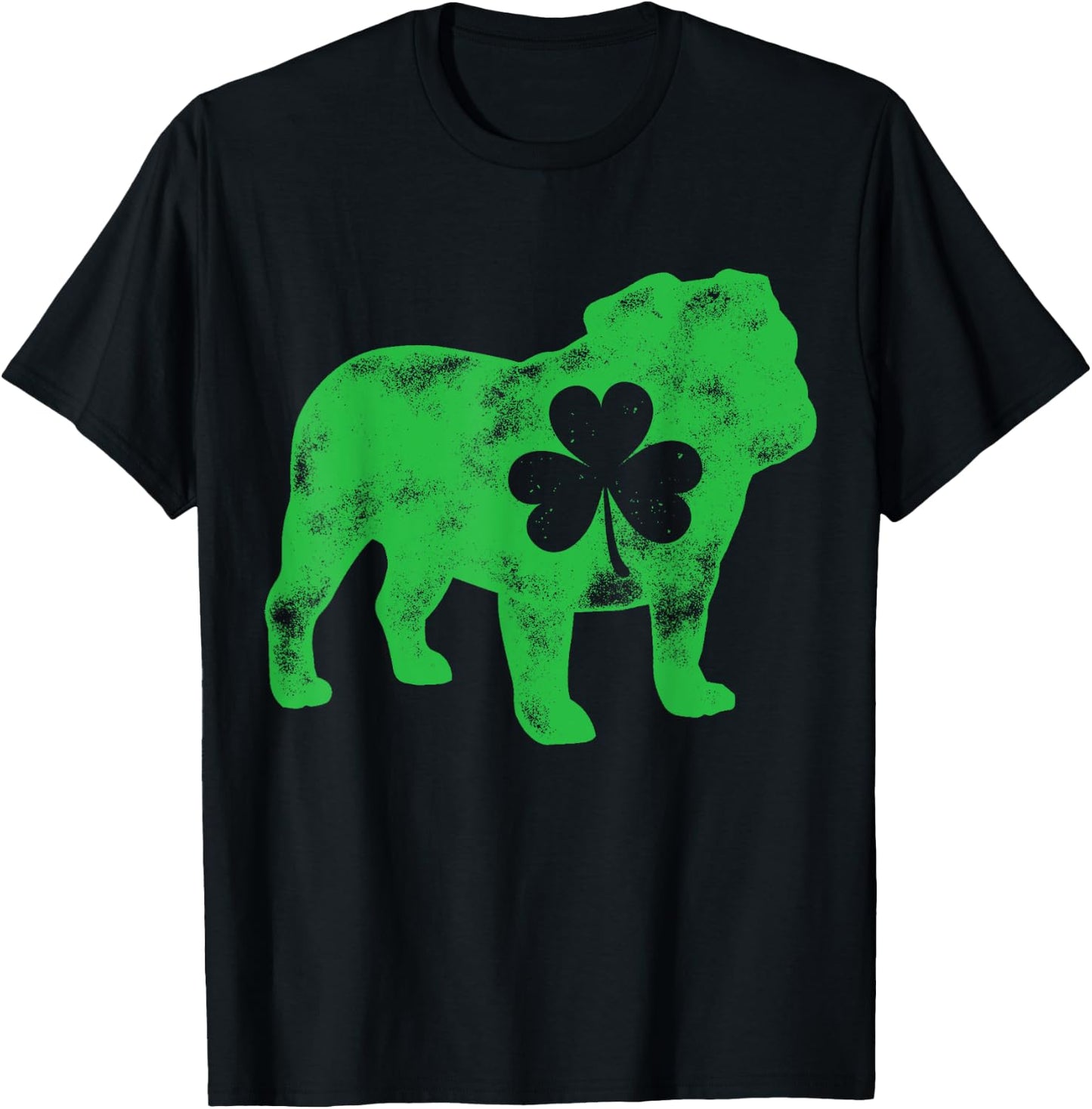 English Bulldog St Patricks Day Boys Men Dog Shamrock Puppy T-Shirt - T-Shirt | Black