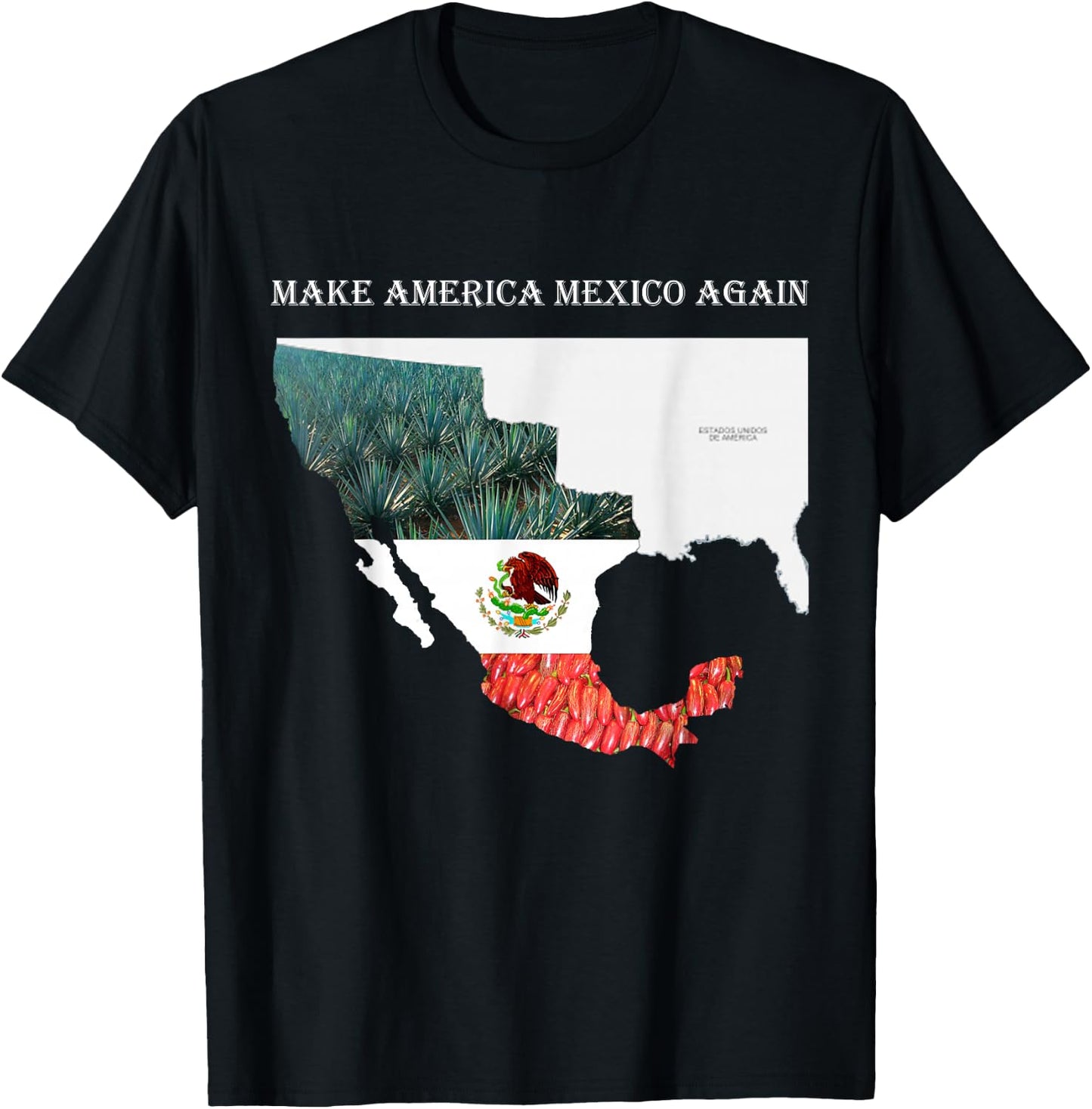 Make America Mexico Again Funny Mexican playera Mexico 2018 T-Shirt - T-Shirt | Black