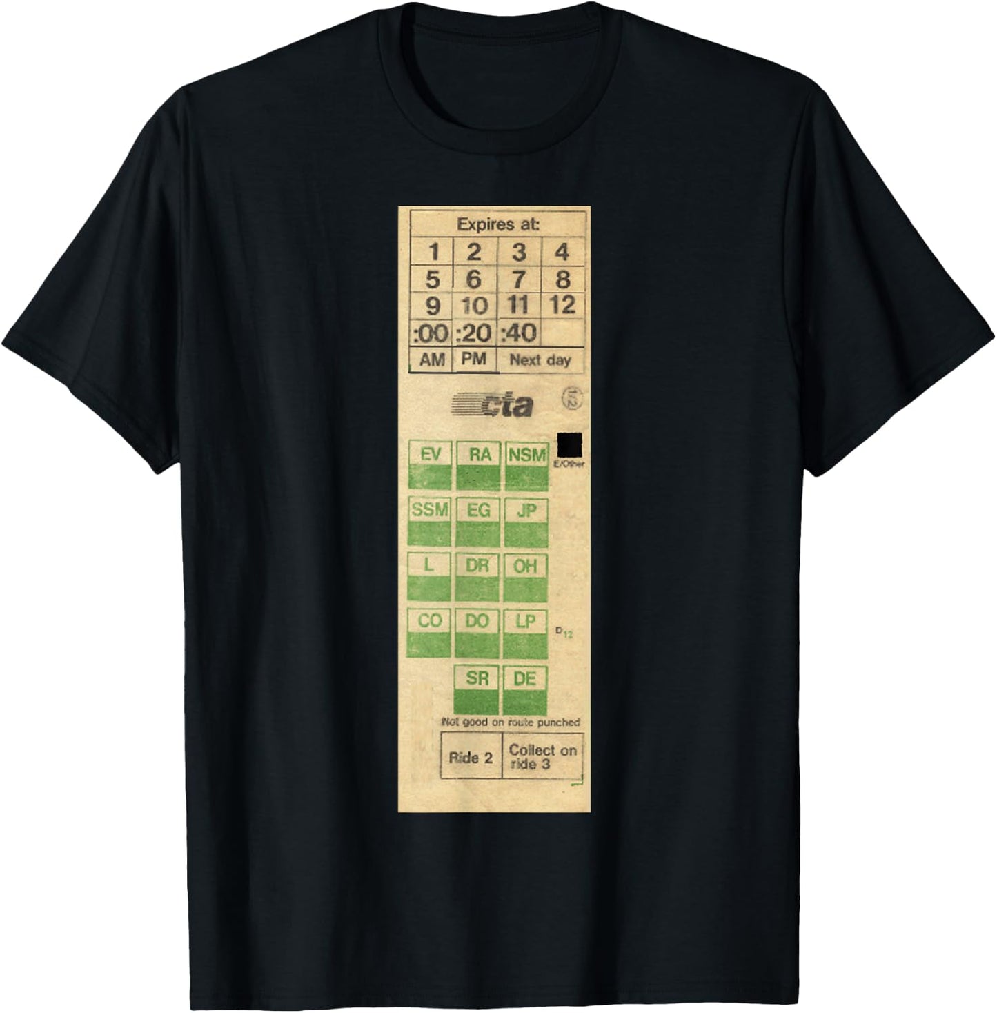 Vintage Retro Chicago CTA Transfer Bus Mass Transit T-Shirt - T-Shirt | Black