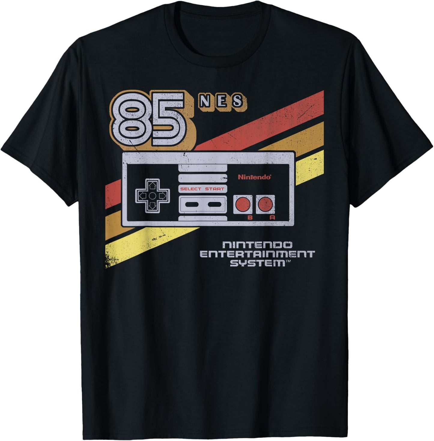 Nintendo NES Controller Retro Stripe 85 T-Shirt - T-Shirt | Black