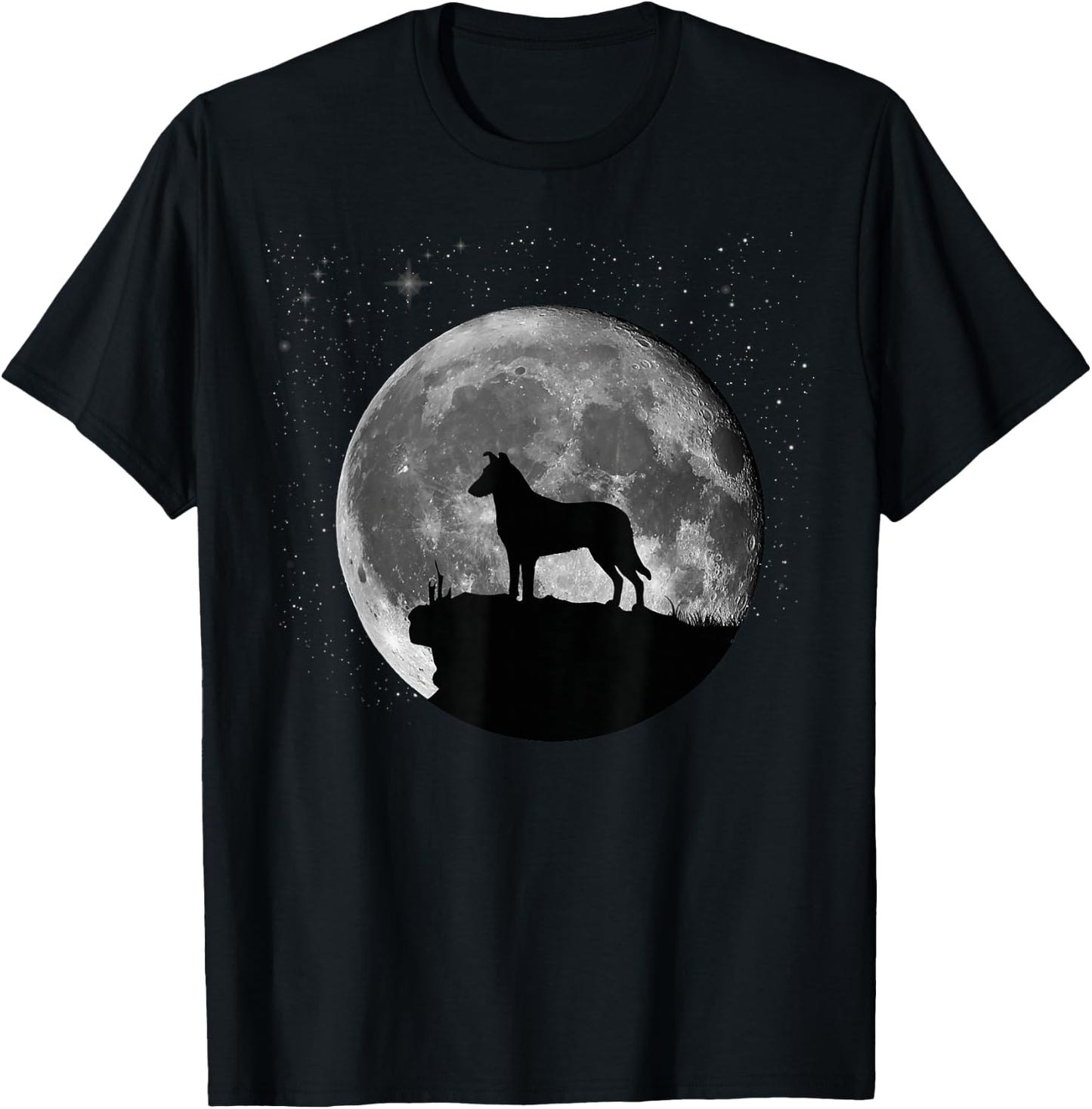 Smooth Collie Dog Moon T-Shirt - T-Shirt | Black