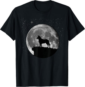 Smooth Collie Dog Moon T-Shirt - T-Shirt | Black