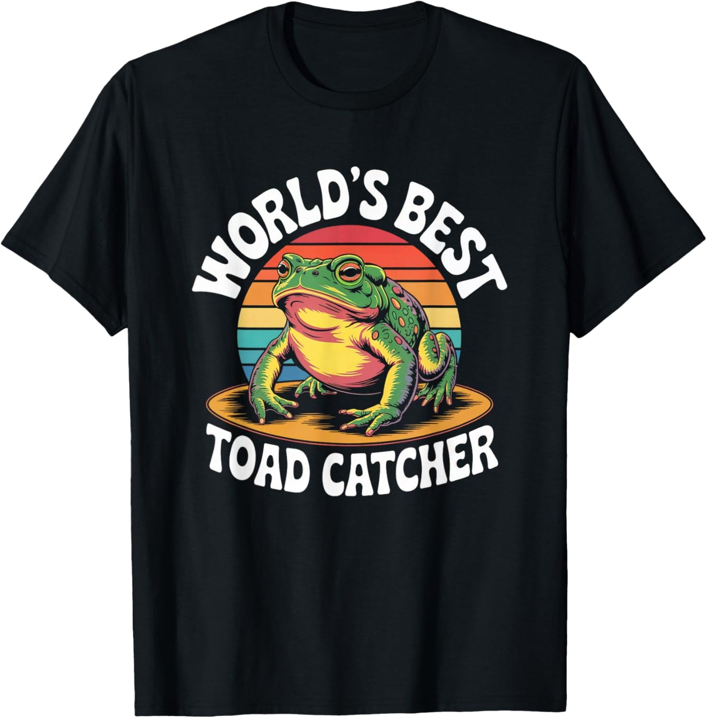 Worlds Best Toad Catcher Hunter Funny Amphibian Love Toads T-Shirt - T-Shirt | Black