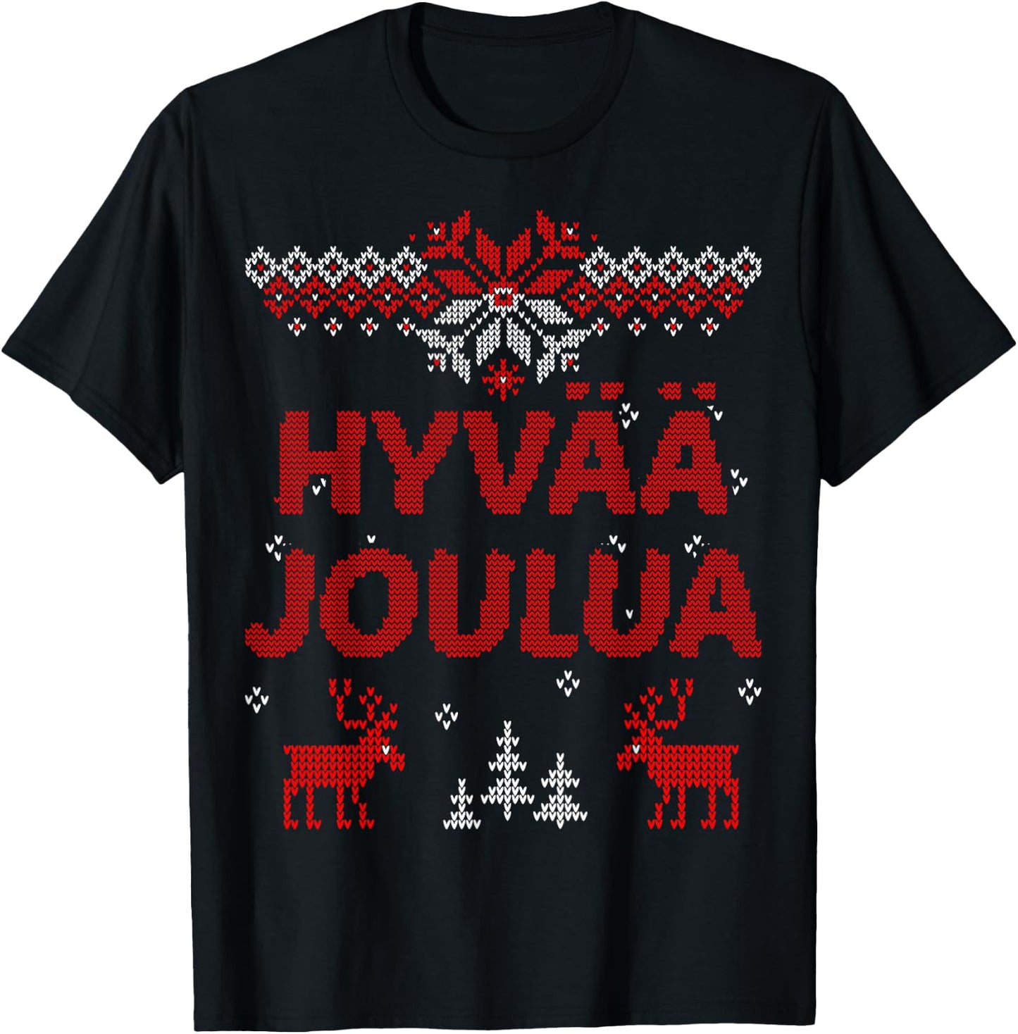 Hyvaa Joulua Finnish Merry Christmas Gift T-Shirt - T-Shirt | Black