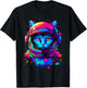 Space Cat Astronaut Space T-Shirt - T-Shirt | Black