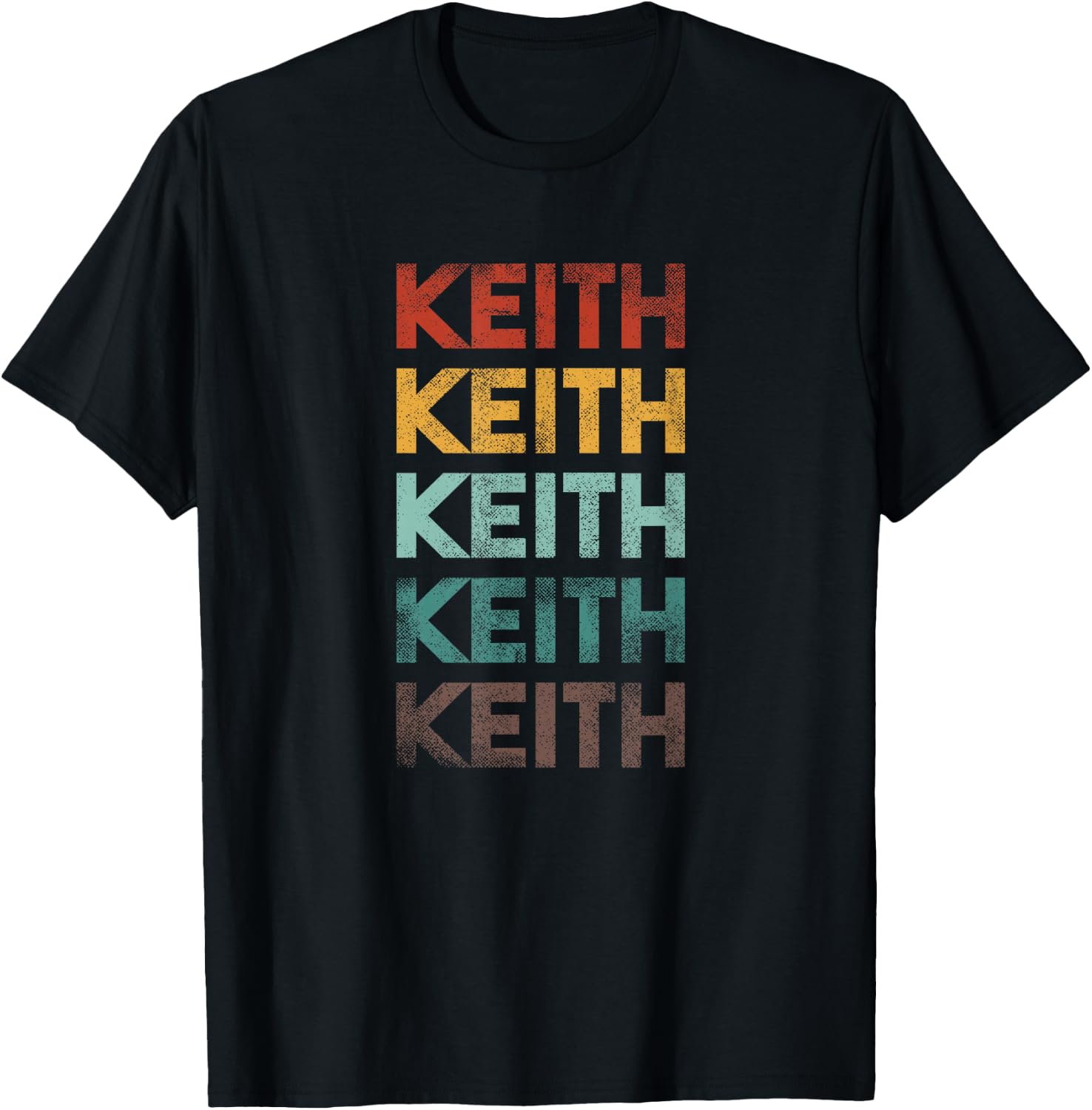 First Name Keith Retro 80s Style T-Shirt - T-Shirt | Black