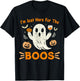 I'm Just Here For The Boos Funny Ghost Retro Halloween T-Shirt - T-Shirt | Black