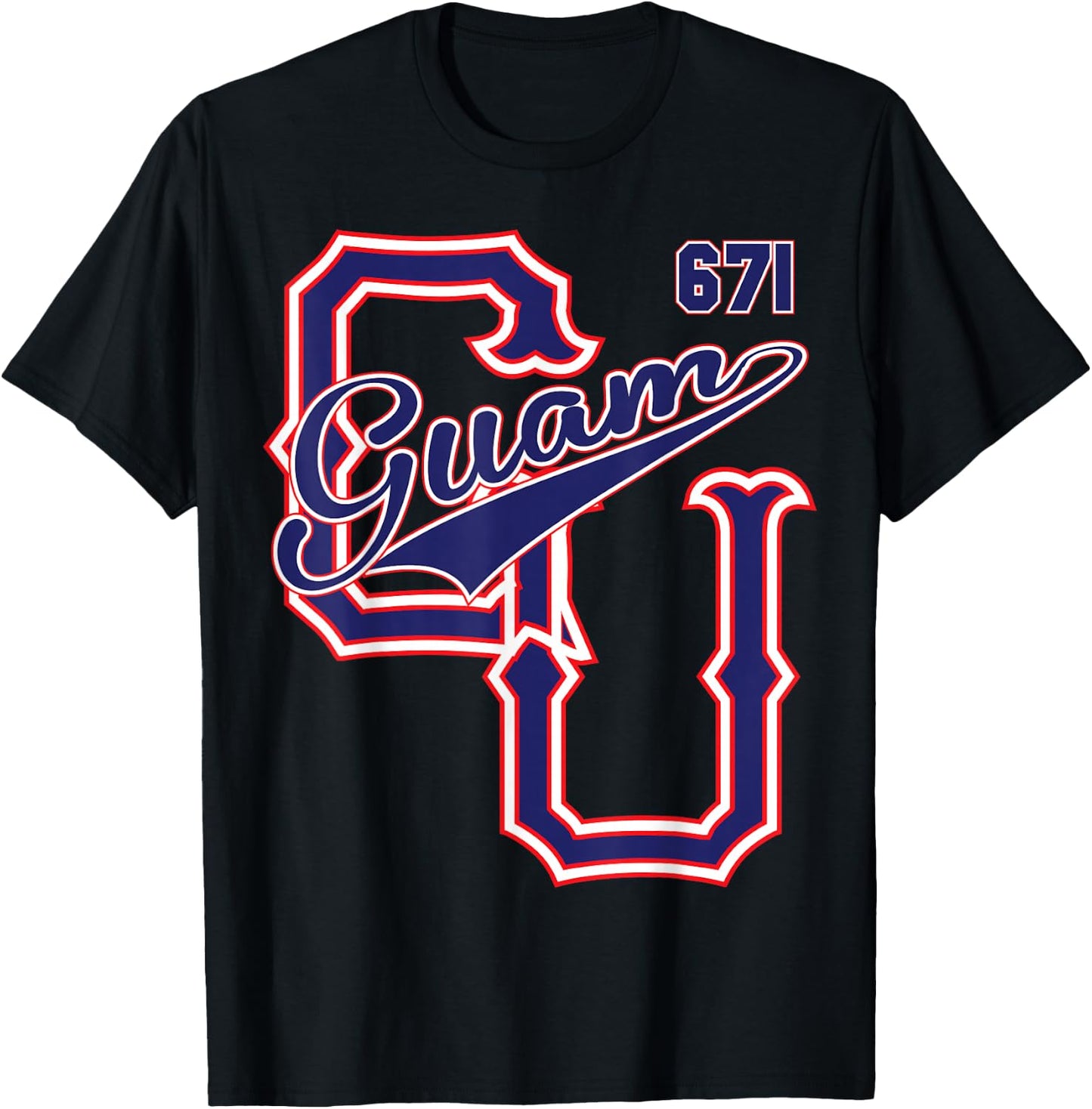 Guam 671 Baseball style Chamorro Guamanian shirts T-Shirt - T-Shirt | Black