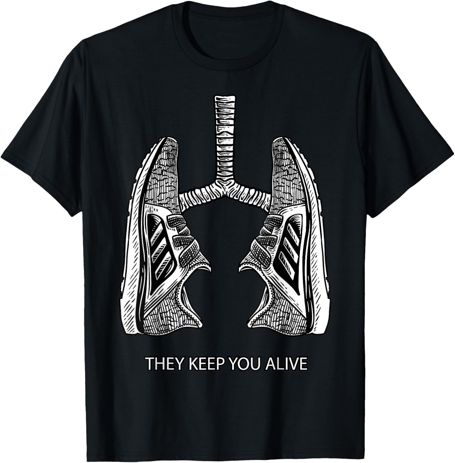 Running They Keep You Alive - Miles Runner Shoes T-Shirt - T-Shirt | Black