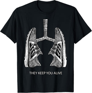 Running They Keep You Alive - Miles Runner Shoes T-Shirt - T-Shirt | Black