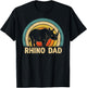 Rhino Dad Dad Father's Day Vintage Style Rhino Dad Dad Daddy T-Shirt - T-Shirt | Black