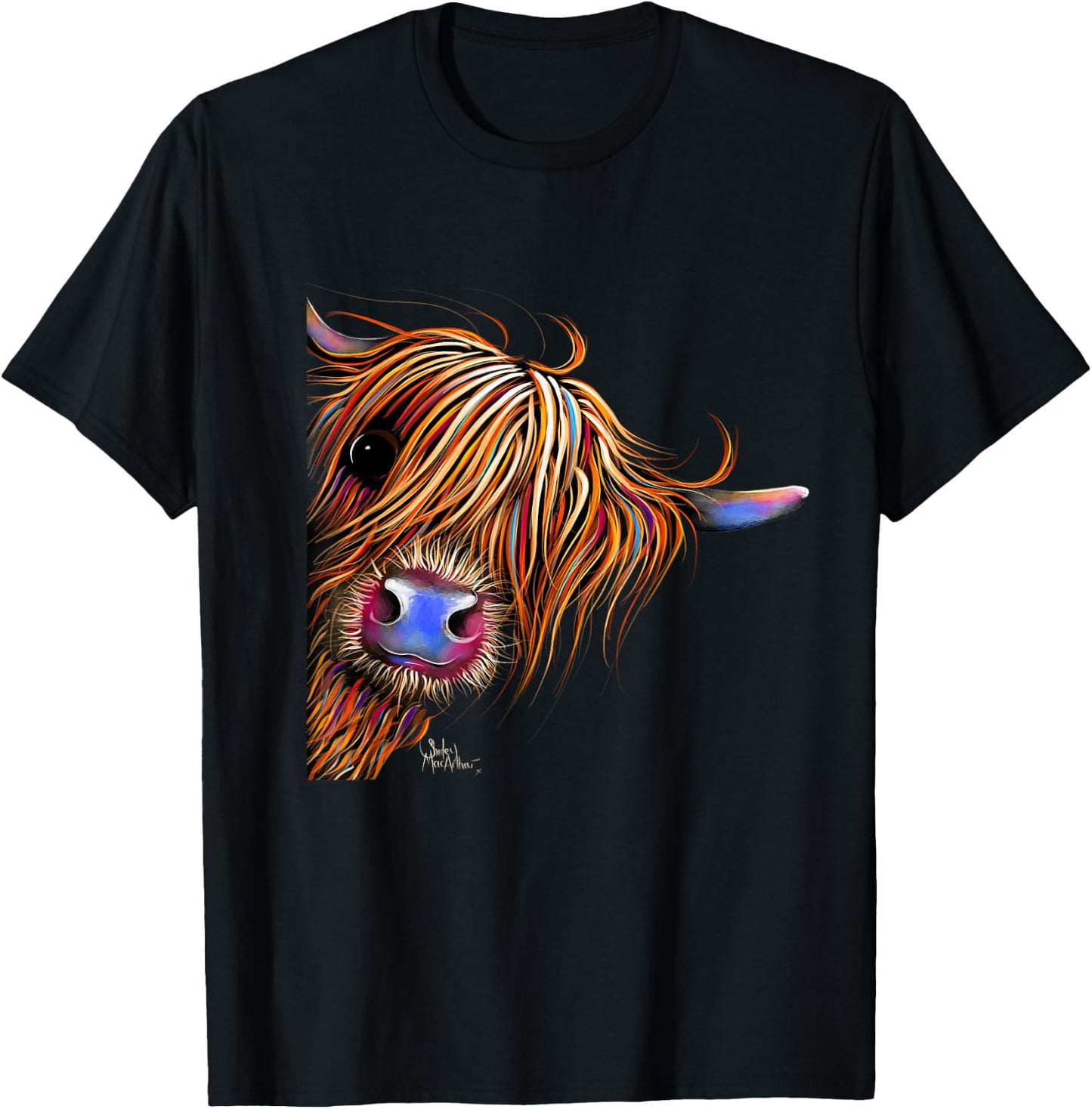 HiGHLaND CoW PRiNT ANiMaL PRiNT ' SuGaR LuMP ' T-Shirt - T-Shirt | Black